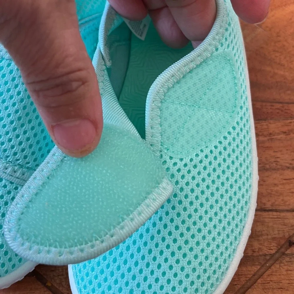 Toddler Kids Sun Squad Aqua Water Shoes M 7/8‎ Teal Purple Hook and Loop